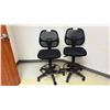 Image 1 : PAIR OF BLACK UPHOLSTERED GAS LIFT DRAFTING STOOLS