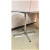 Image 5 : LIGHT WOODEN CURVED EDGE 120"W X 48"D X 30"H DINING TABLE & A ROUND WOODEN TOP 36" DIAMETER 30"H