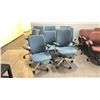 Image 1 : 8 ULINE BLUE UPHOLSTERED ADJUSTABLE ARM OFFICE CHAIRS