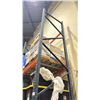 Image 2 : 3 BLUE PALLET RACKING UPRIGHTS & 10 ORANGE CROSSBARS WITH MESH DECKING