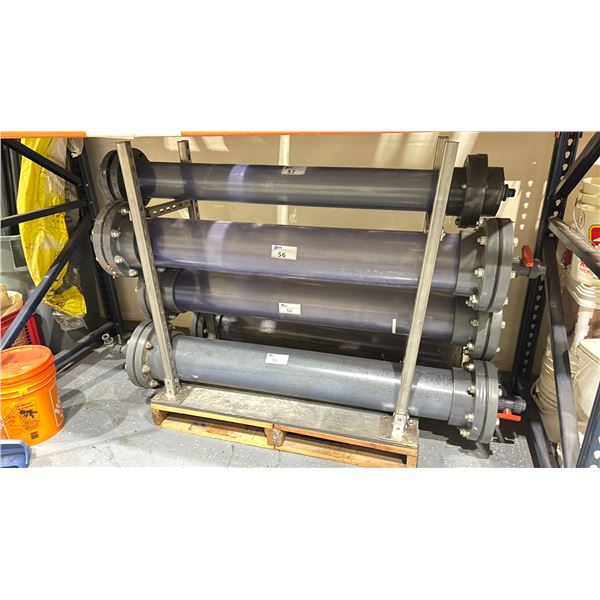 3 - 8" LABORATORY TEST COLUMNS WITH STAND