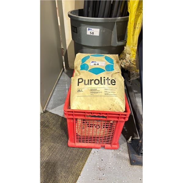 RED CRATE OF APPROX. 75 L OF PUROLITE MTA9920