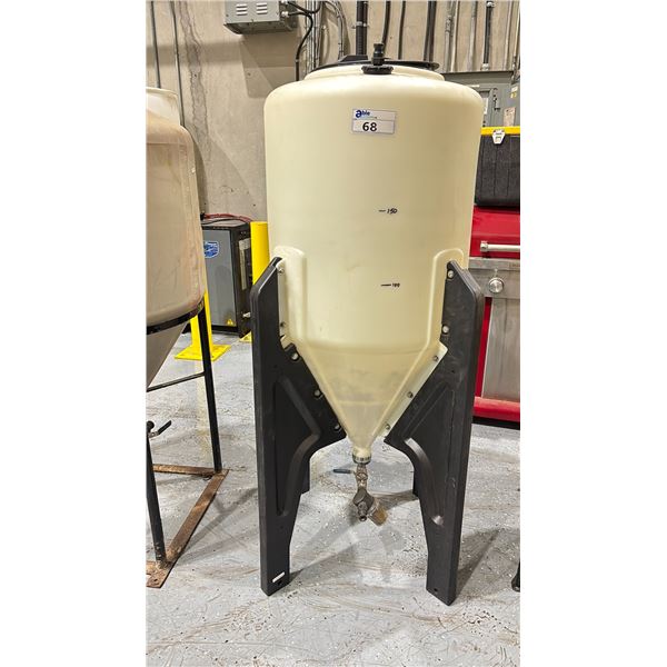 60 GALLON CONE BOTTOM TANK WITH PLASTIC STAND, SPIGOT & HARDWARE