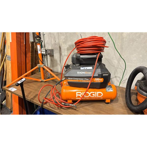 RIDGID OF45200SS 4.5 GALLON 200 PSI PORTABLE COMPRESSOR WITH HOSE