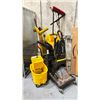 Image 1 : JANITORIAL CART WITH CONTENTS INCLUDING - BISSELL PROHEAT 2X STAND UP VACUUM, COMMERCIAL MOP