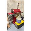 Image 1 : RED KITCHEN AID 21" BARBEQUE, PROPANE TANK & A BLACK/YELLOW COOLER