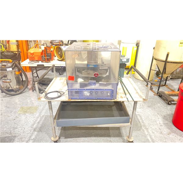 COMMERCIAL LABORATORY QUANTACHROME SIEVING RIFFLER ON A MOBILE CART
