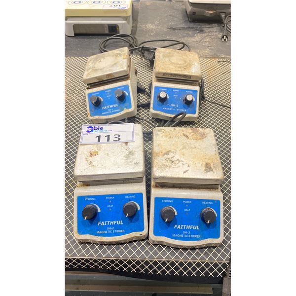 4 - FAITHFUL SH-2 COMMERCIAL LABORATORY STIRRER/ HOT PLATES