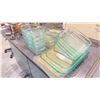 Image 2 : STACK OF ASSORTED SIZE PYREX CLEAR GLASS LABORATORY DISHES WITH SOME LIDS
