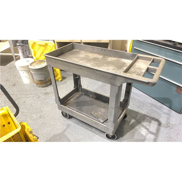 ULINE GREY 2 TIER PRODUCT CART *CONTENTS NOT INCLUDED*