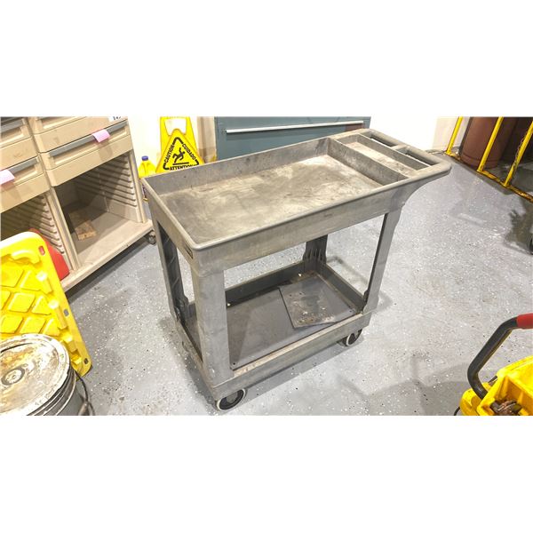 ULINE GREY 2 TIER PRODUCT CART *CONTENTS NOT INCLUDED*