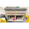 Image 1 : PLASTIC 4 DRAWER 2 DOOR MOBILE STORAGE CABINET *CONTENTS NOT INCLUDED/MISSING DOORS* - 43"W X 29"D