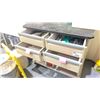 Image 2 : PLASTIC 4 DRAWER 2 DOOR MOBILE STORAGE CABINET *CONTENTS NOT INCLUDED/MISSING DOORS* - 43"W X 29"D