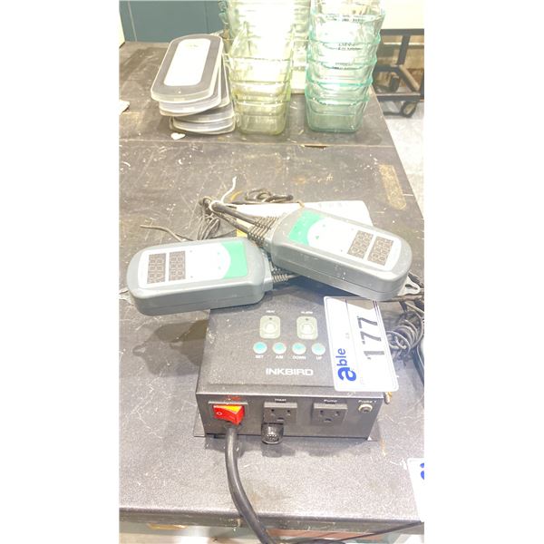 INKBIRD TEMPERATURE CONTROLLER & 3 INKBIRD ITC-308 THERMOSTATS