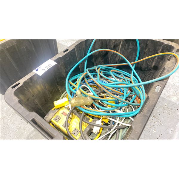 STORAGE BIN OF ASSORTED SIZE/ GAUGE EXTENSION CORDS