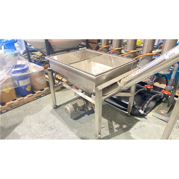 STAINLESS STEEL HOPPER & AUGER WITH INDUSTRIAL ELECTRIC MOTOR