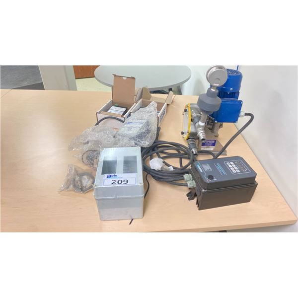 FLO MOTION 3/4" PERISTALTIC PUMP WITH FLOW METER, TEMPERATURE SENSOR, TEMPERATURE PROBE, INPUT/
