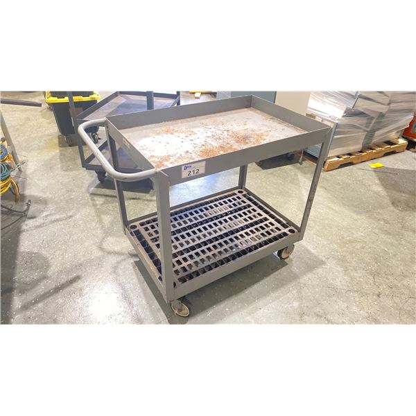 GREY METAL 2 TIER PRODUCT CART