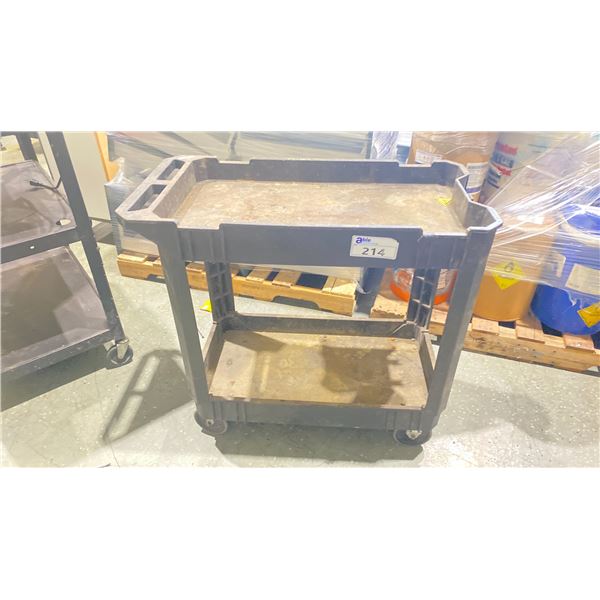 HUSKY BLACK PLASTIC 2 TIER PRODUCT CART