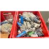 Image 4 : 3 RED CRATES OF ASSORTED  1" BALL VALVES & THREADED FITTINGS -APPROX. 60 VALVES