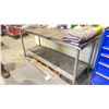 Image 7 : STAINLESS STEEL 2 TIER WORKBENCH WITH VICE, CHAIN & CONTENTS