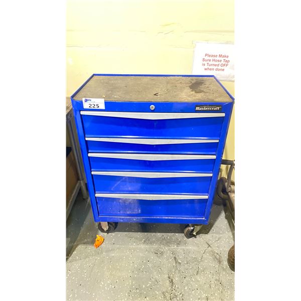MASTERCRAFT BLUE 5 DRAWER MOBILE TOOLCHEST WITH CONTENTS