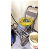 Image 1 : 4 WHEEL GARDEN HOSE REEL WITH HOSE LINE & YELLOW HOSE LINE
