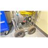 Image 3 : 4 WHEEL GARDEN HOSE REEL WITH HOSE LINE & YELLOW HOSE LINE