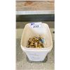 Image 1 : SMALL PAIL FILLED WITH APPROX. 15 LBS OF BRASS PIPE FITTINGS