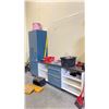 Image 1 : METAL IKEA CABINET SYSTEM 91"W X 25 3/4"D X 36"H TO COUNTERTOP WITH A 95"H X 25"D 31 1/2"W 4 DOOR