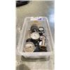 Image 1 : SMALL PLASTIC CONTAINER FULL OF ASSORTED PRESSURE GAUGES