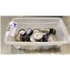 Image 3 : SMALL PLASTIC CONTAINER FULL OF ASSORTED PRESSURE GAUGES