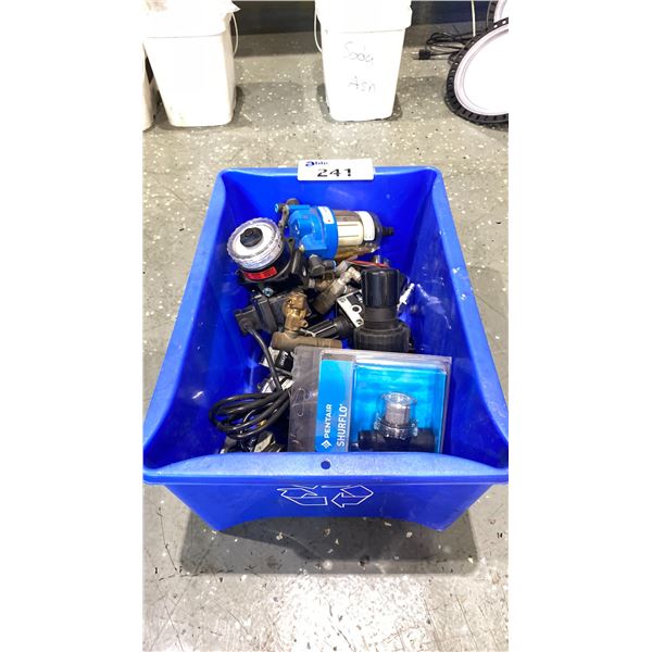 PLASTIC CONTAINER OF AIR VALVES, REGULATORS, SCREENS & FITTINGS