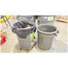 Image 1 : 4 INDUSTRIAL WASTE RECEPTACLES - 2 ULINE 55 GALLON ON CASTORS , 30 GALLON 1 ON CASTORS 1 NOT