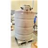Image 1 : 500 GALLON LIQUID PLASTIC STORAGE CONTAINER WITH DRAIN VALVE SPOUT , HAS LID