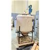 Image 1 : 200 GALLON CONE BOTTOM PLASTIC TANK ON STEEL STAND WITH A HAYWARD GORDON MIXER GX-54 3 HP
