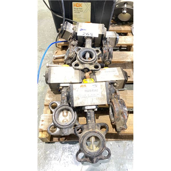 GROUP OF 6 AIR ACTUATED 2" BUTTERFLY VALVES - MCS MT16.BA.F05-F07.CH14.LT 80 PSI