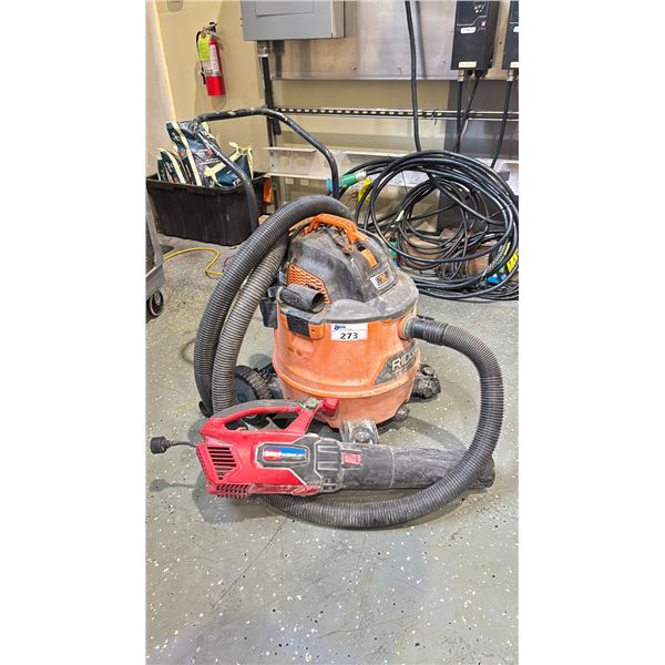 RIDGID 6.5 HP INDUSTRIAL SHOP VACUUM WITH HOSE *NO ATTACHMENTS* HD1800 & A TORO POWER JET F700