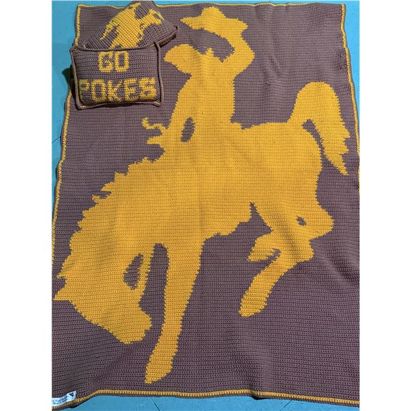 Wyoming Cowboy Hand-Made Quilt with Pillows
