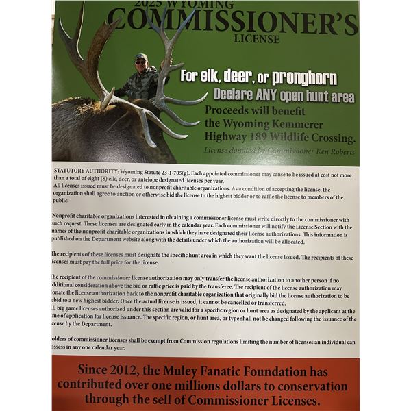 2025 Wyoming Commissioner's License