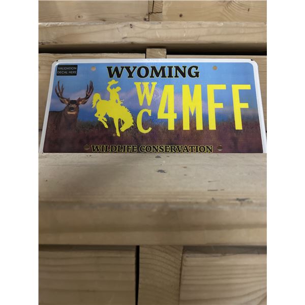 Wyoming Wildlife Conservation Mule Deer Plate with Initials 4MFF