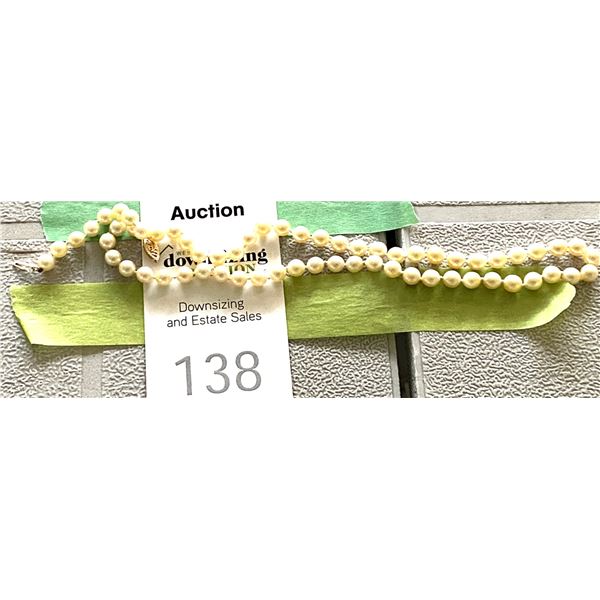 Pearl necklace 14k clasp A