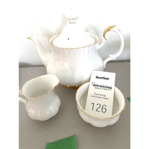 Royal Albert Val Dor teapot & sugar A
