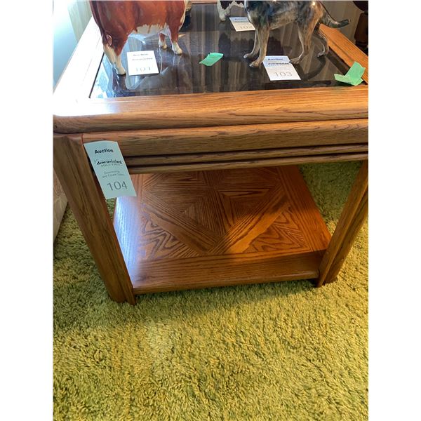 Oak coffee table smoked glass B