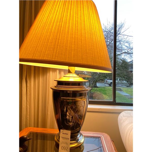Brass colored lamp A