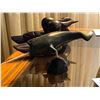 Image 10 : Inuit soapstone Narwale & wood ducks A