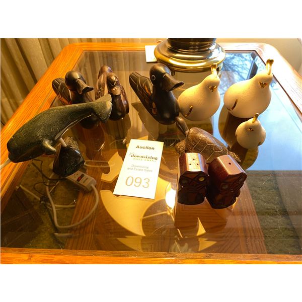 Inuit soapstone Narwale & wood ducks A