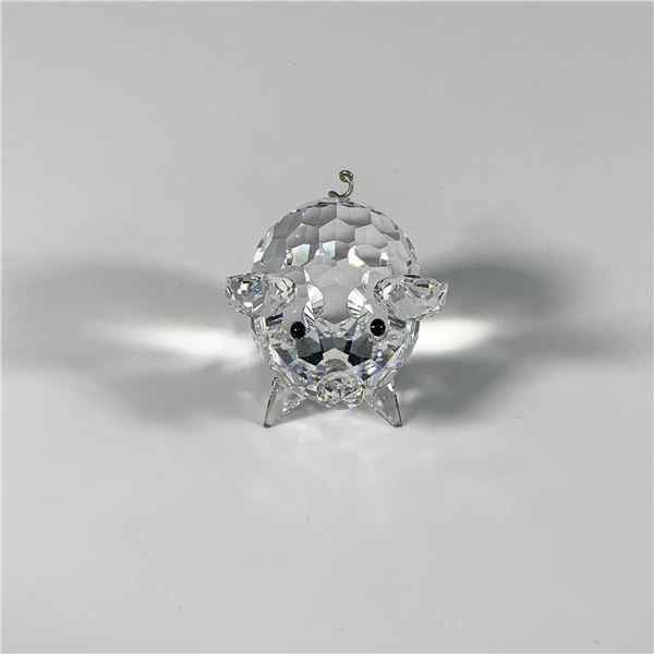 Swarovski Silver Crystal Figurine, Metal Tail Pig