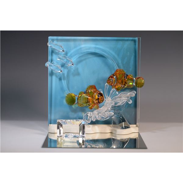 2pc Swarovski 2005 AE Wonders of the Sea Harmony Sculpture + Plaque