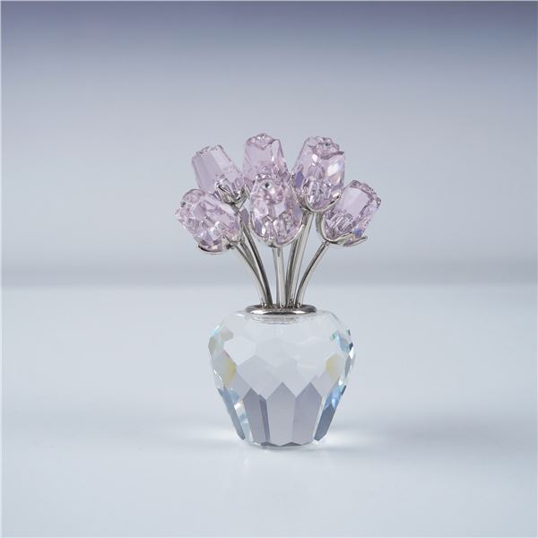 Swarovski Crystal Figurine, A Dozen Pink Roses